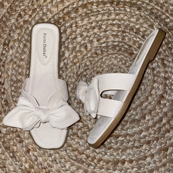 Nude Bow-Tie Sandals