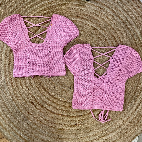Baby Pink Crochet Top