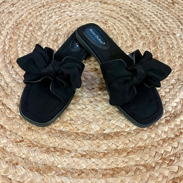 Black Bow-Tie Sandals