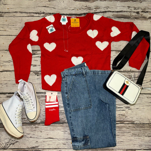 Knit Red Heart Sweater