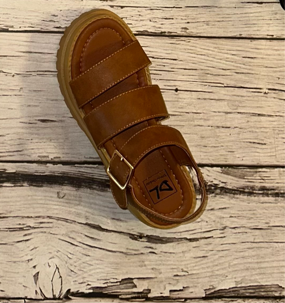 DL Cognac Platform Sandals