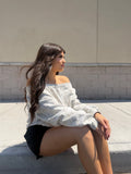 Camo Print Off the Shoulder Sweater