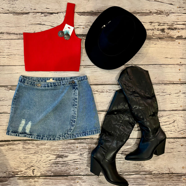 One Shoulder Crop Top