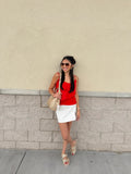 Coral Red Flowy Tank