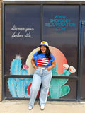 Light Wash White Striped Jean