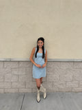 Striped Blue + White dress