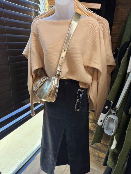 Taupe Boat Neck Top