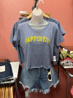 'Happiness' Cropped Tee