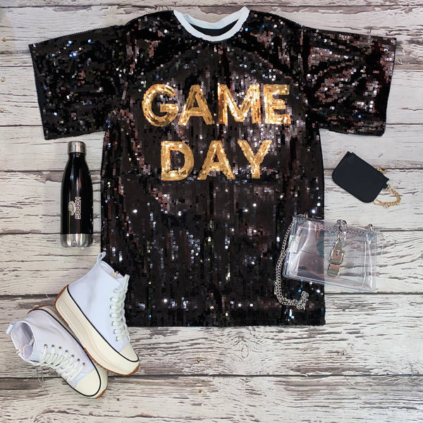 "Game Day" Sequin T-Shirt Dress