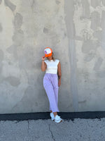 Lavender Cropped Flare Pants