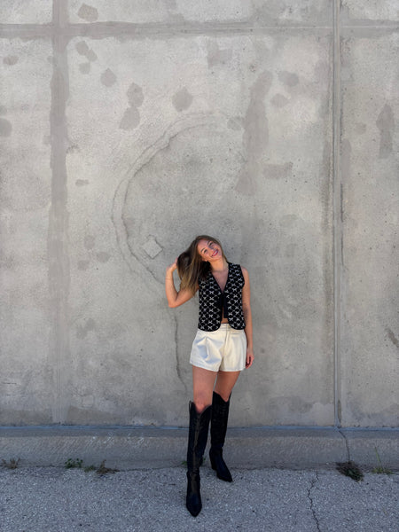 Quilted Bow Vest