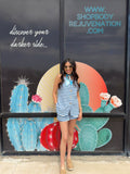 Blue + White Striped Top