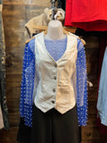 Royal Blue Pearled Top