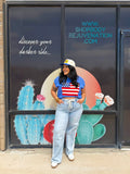 Light Wash White Striped Jean