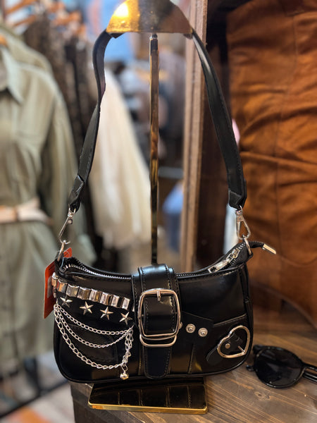Black Grunge Shoulder Bag