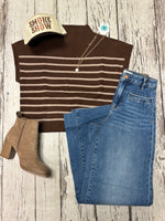 Brown and Tan Knit Top