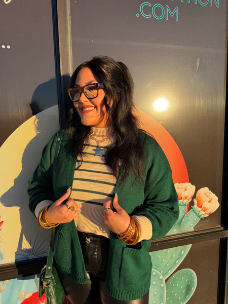 Green knitted Cardigan