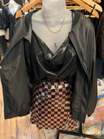 Checkered Sequin Skirt