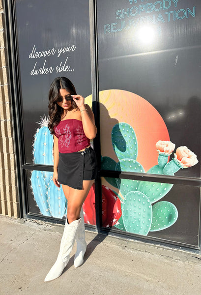 Maroon Western Tube Top