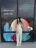 Oatmeal Striped Jumpsuit