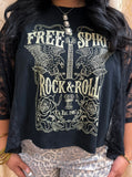 Black "Free Spirit Rock & Roll" Lace Poncho