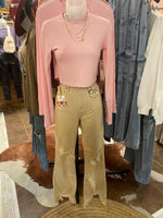 #60 Beige Cropped Flare