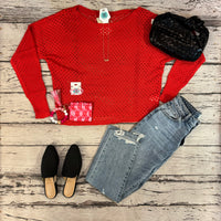 Red Knit Top
