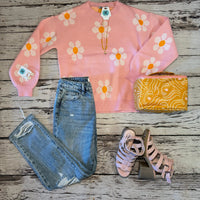 Pink Daisy Sweater