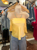 Soft Yellow Satin Top