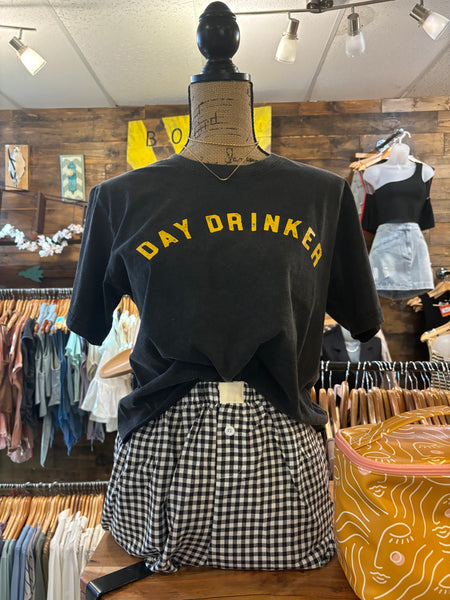 "Day Drinker" Cropped Tee