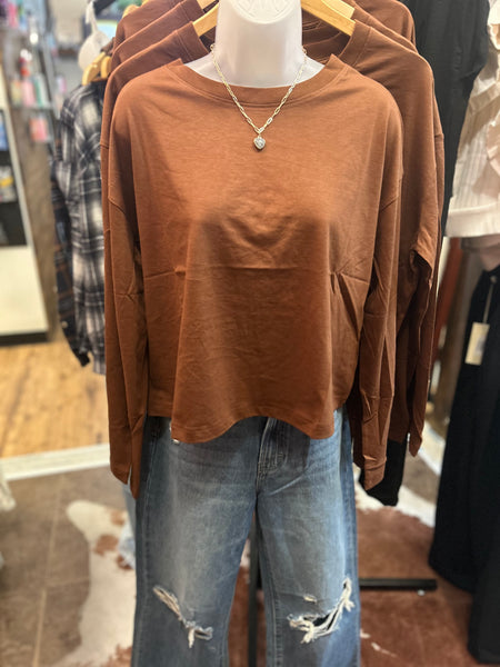 Chestnut Long Sleeve Wide Top