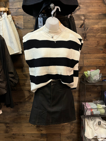 Striped Sleeveless Sweater