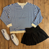 Royal Blue Striped Crewneck