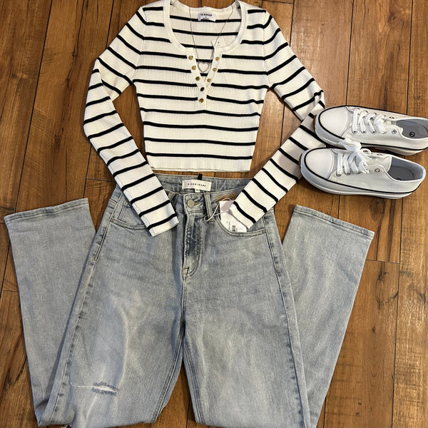 Striped Cropped Long Sleeve