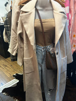 cream trench coat