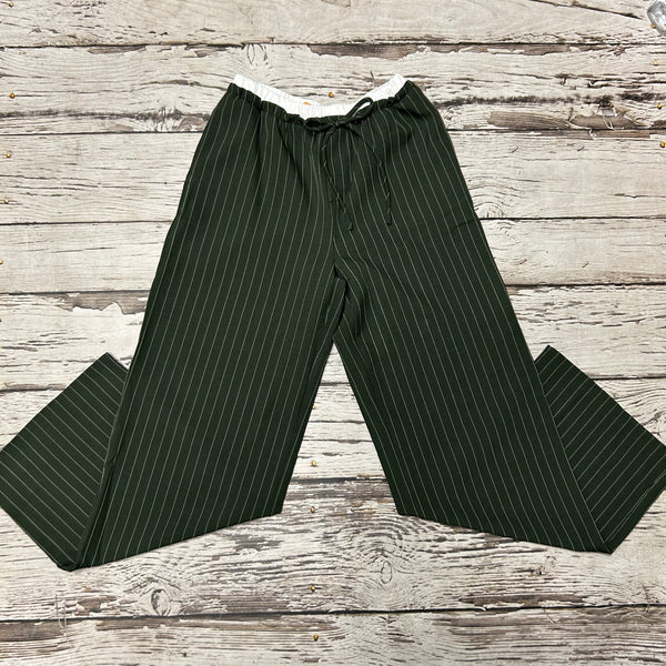 Green Striped Draw String Pants