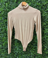 Taupe Turtleneck Body Suit