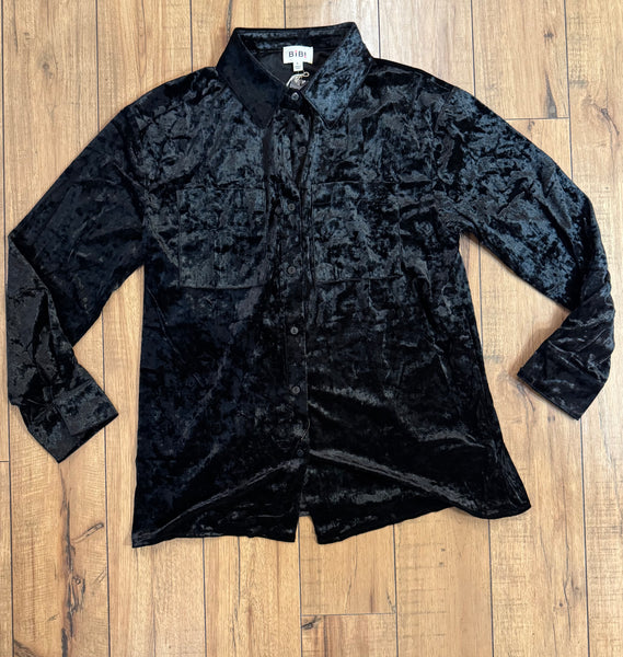 Velvet Button-Up