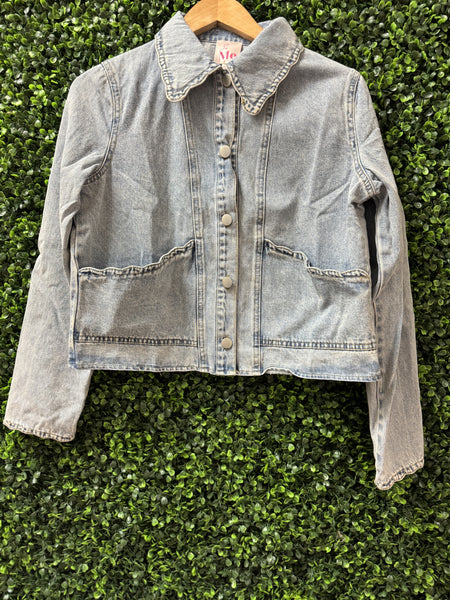 Scallop Detail Denim Jacket