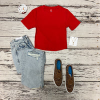 Cherry Ribbed Tee