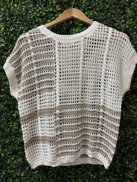 Taupe Crochet Top