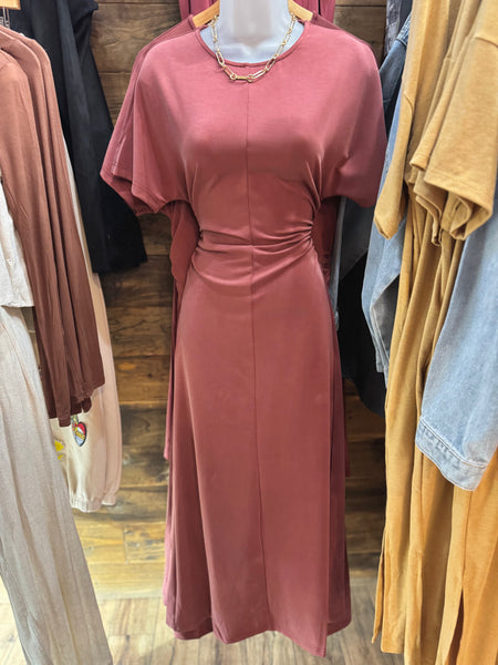 Muted Red Midi Dress