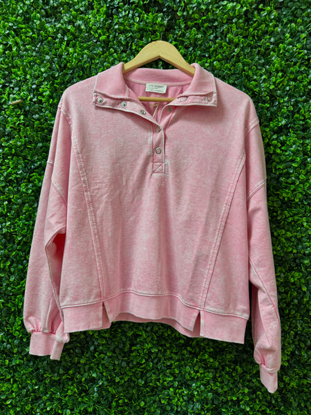 Pink Collared Long Sleeve