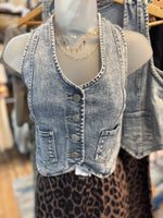 Acid Wash Denim Vest