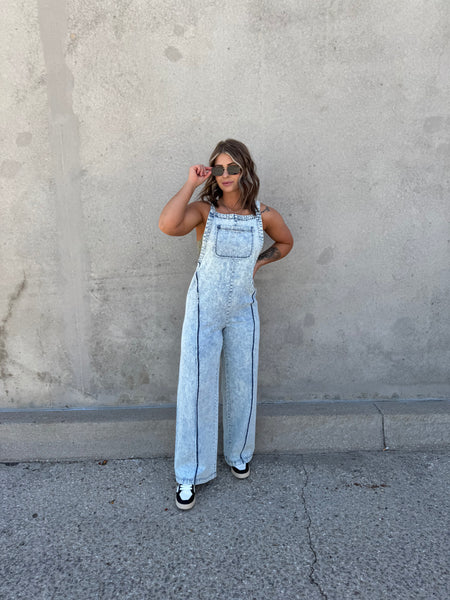 Distressed Denim Pant Overall