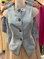 Mineral-Wash Denim Vest