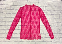 Hot Pink Lace Long Sleeve