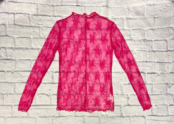 Hot Pink Lace Long Sleeve