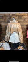 "BE YOURSELF" Cropped Sweater