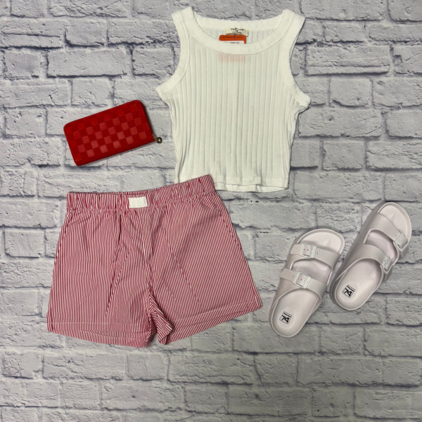 White Ribbed Tank